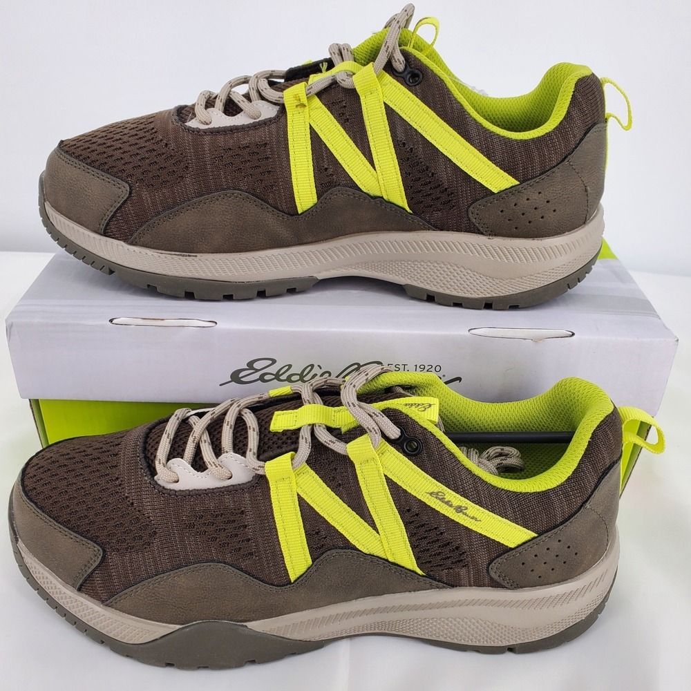 Eddie Bauer Thielsen Trail W Womens 10 Wide Olive Lime Punch Hiking Sneaker New - Picture 2 of 8